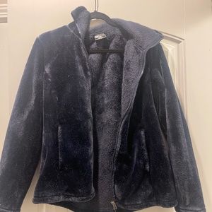 Kirkland Signature Women's Fuzzy Jacket in Navy Size Small